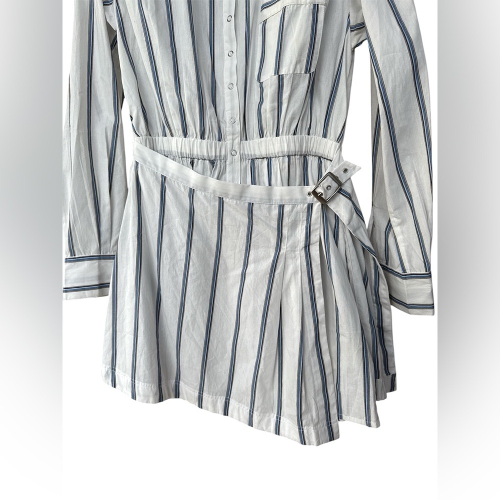 Free People White Mini Dress with Navy Stripes - Picture 5 of 10
